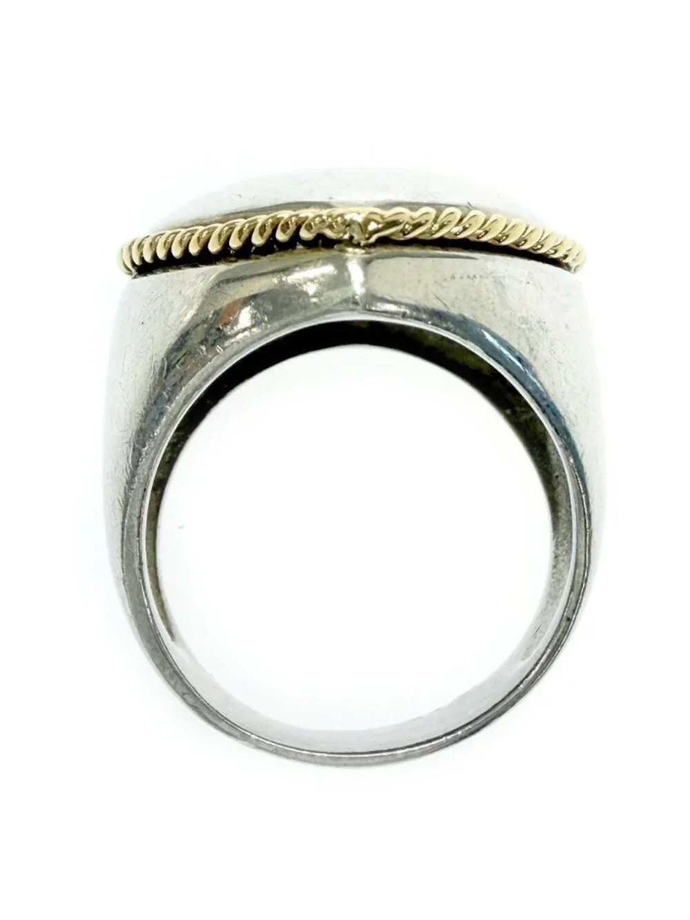 Tiffany & Co Silver Gold Full Heart Twisted Rope Ring